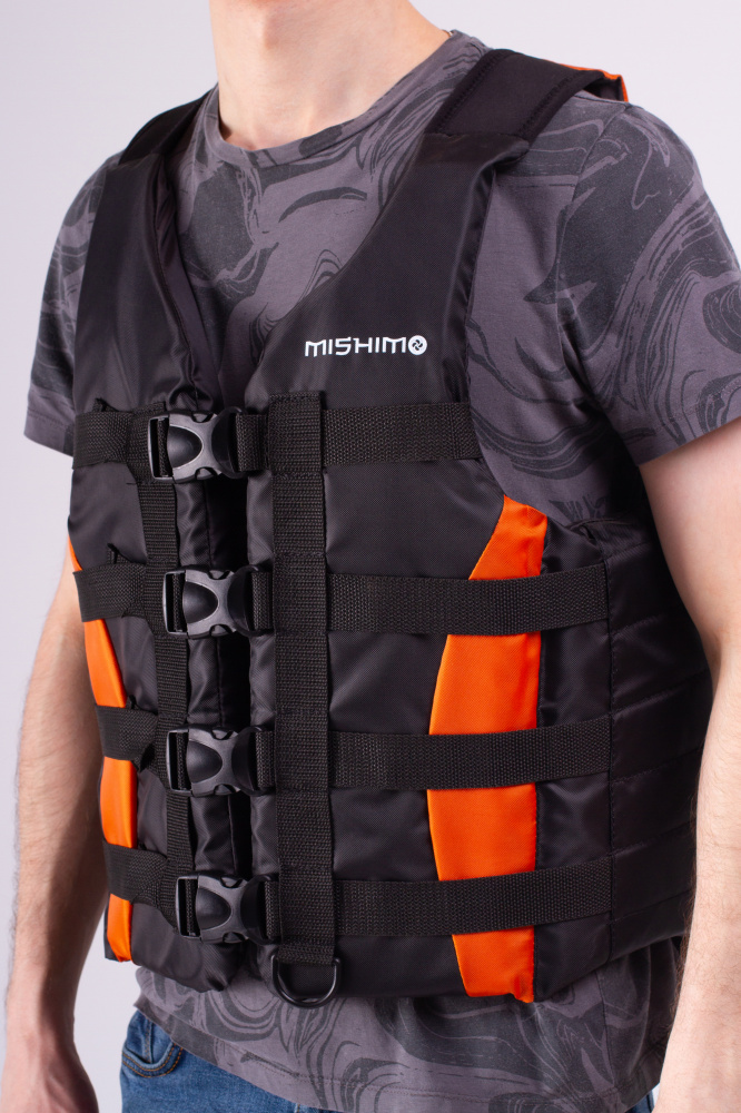 Жилет спасательный MISHIMO PRO Премиум качества Черно-оранжевый в Петрозаводске