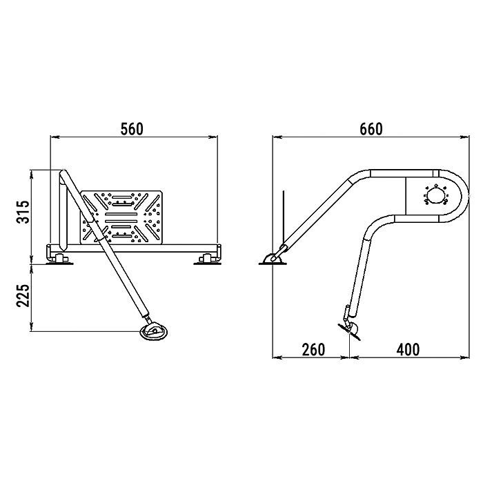 Стойка рулевая с креплением на баллон надувной лодки 25мм в Петрозаводске