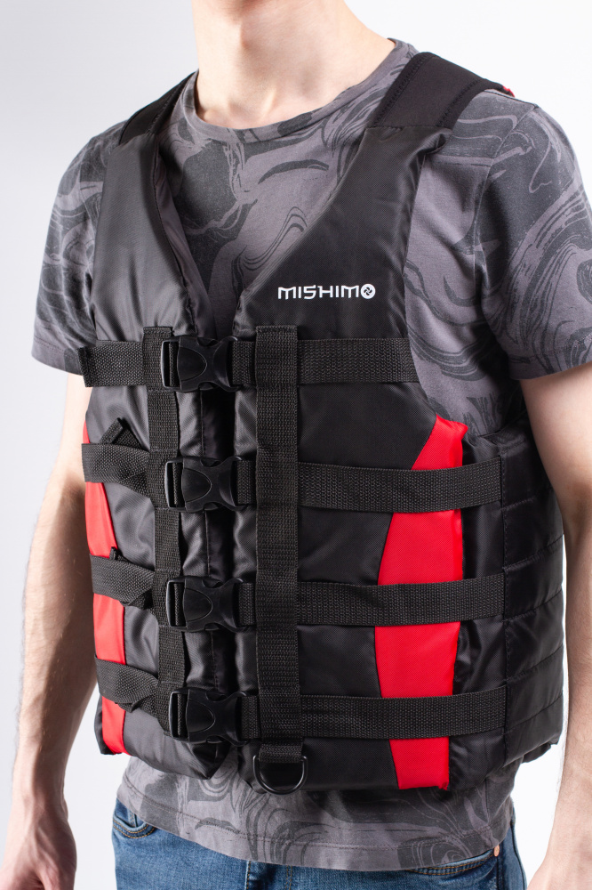 Жилет спасательный MISHIMO PRO Премиум качества Черно-красный в Петрозаводске