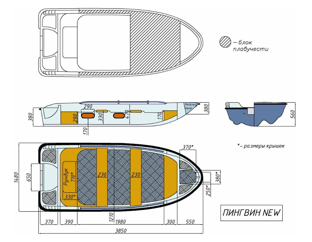 Стеклопластиковая лодка Пингвин New (тримаран) в Петрозаводске