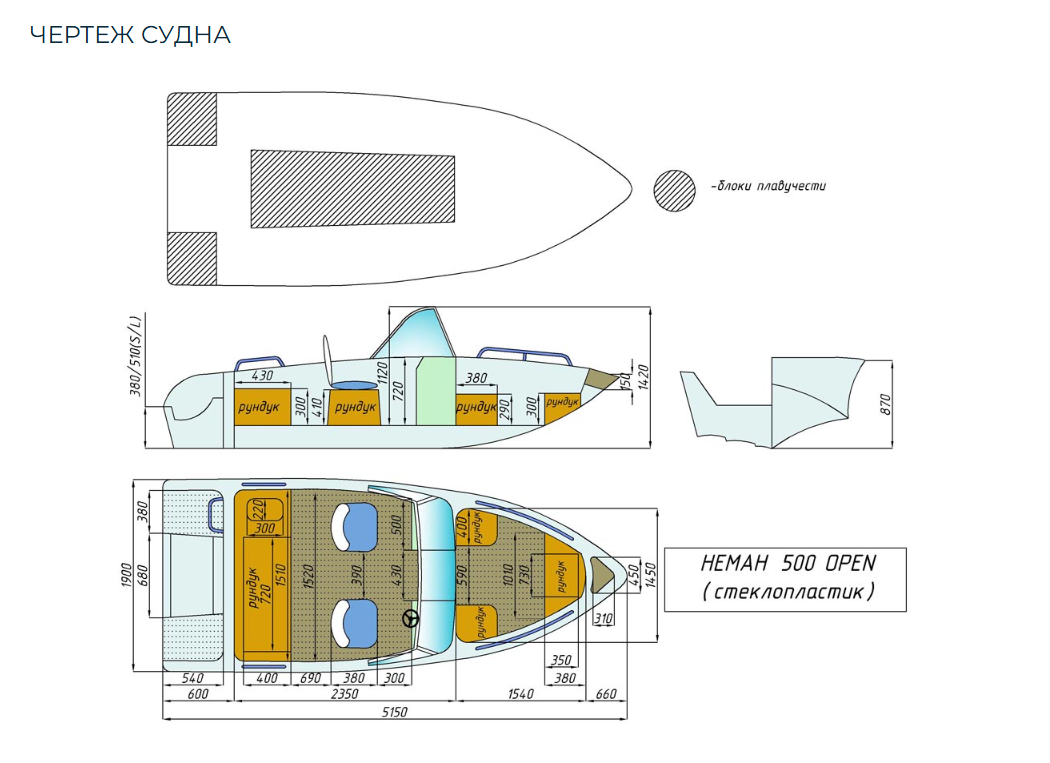 Стеклопластиковый катер Neman-500 Open в Петрозаводске