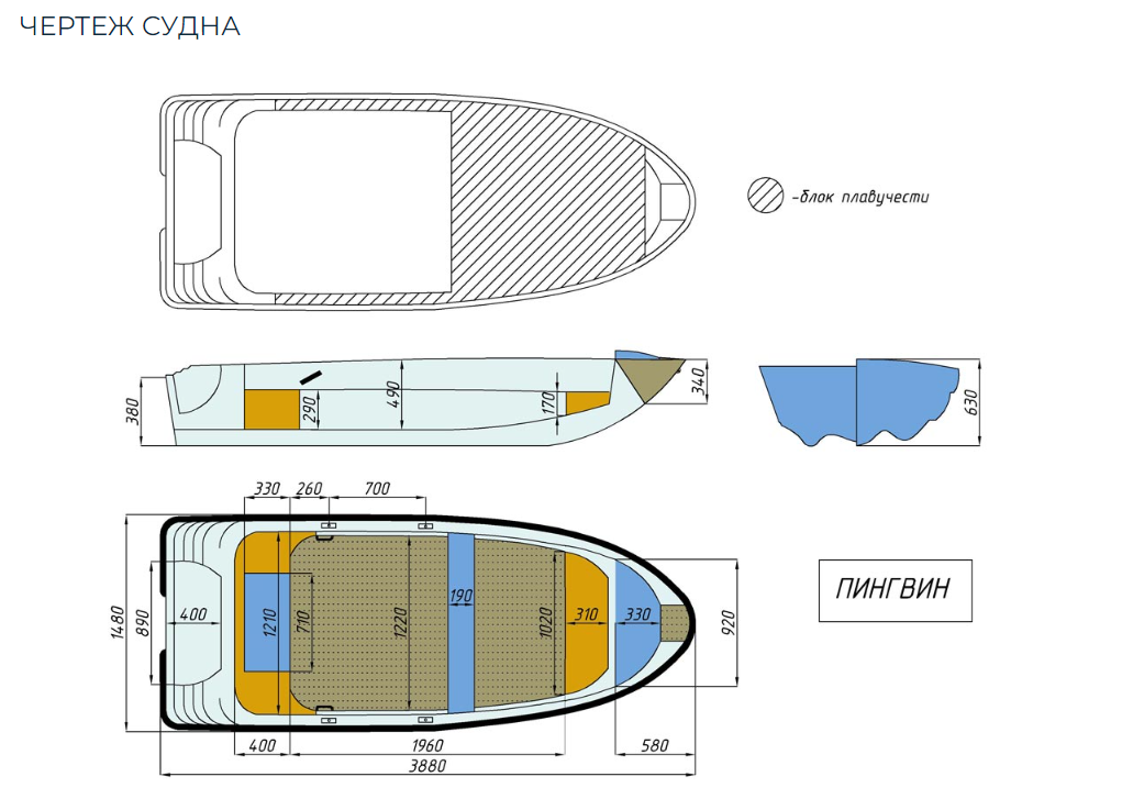 Стеклопластиковая лодка Пингвин (тримаран) в Петрозаводске