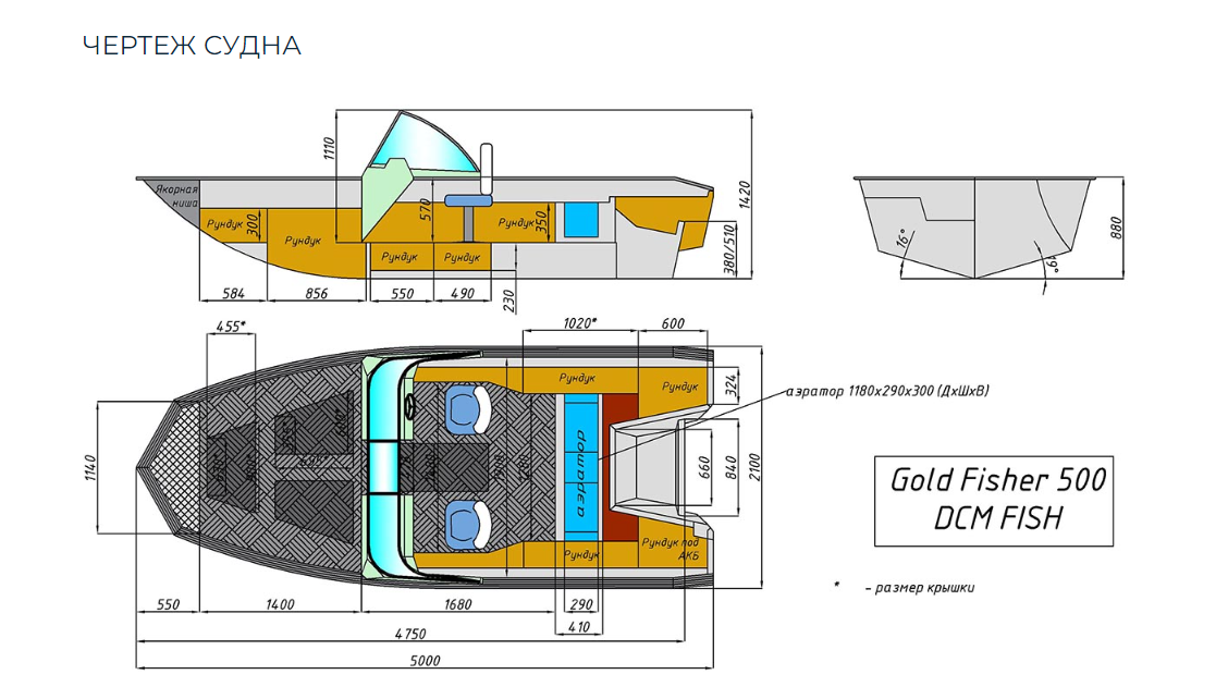Алюминиевый катер Gold Fisher 500 DCM FISH в Петрозаводске