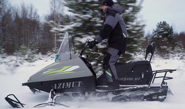 Миниснегоход Бурлак Азимут 20 л.с. , эл.запуск, реверс, тормоз гидравл, капот серый в Петрозаводске